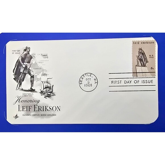 HONORING LEIF ERIKSON FIRST DAY OF ISSUE VIKING EXPLORER 1968 - Picture 3 of 3